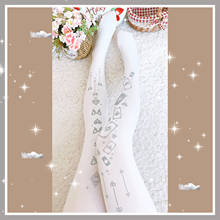 Princesa doce lolita meia-calça outono impresso veludo 120d meia-calça dourada lolita japonês moda feminina rj006 2024 - compre barato