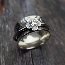 TOBILO 2022 New Fashion Punk Vintage Flower Silver Color Wedding Rings for Women Couple Jewelry Dropshipping 2024 - buy cheap