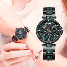 Dom relógio feminino de aço inoxidável, relógio de pulso feminino luxuoso, com strass 2024 - compre barato
