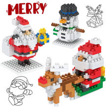Mini bloques de Navidad para niños, juguete de construcción de Papá Noel, modelo de muñeco de nieve, Micro ladrillos, juguetes de Brinquedo para niños, regalo de Navidad 2024 - compra barato