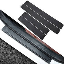 4pcs 3D Carbon Fiber Look Car Door Plate Sill Scuff Cover Sticker Panel 60*6.8cm/40*6.8cm moulding styling door sill Stickers 2024 - buy cheap