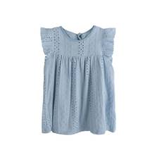 Kids Dress For Girls Children Korean Lace Hollow Solid Color Dresses Summer 2021toddler Short Sleeve Cute Princess Dress Clothes 2024 - buy cheap