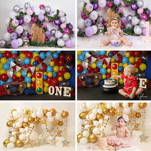 Newborn Colorful Balloon Birthday Backdrop Boy Girl Cake Smash Photography Background Party Decor Props Photo Studio Baby Shower 2024 - buy cheap