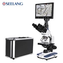 5MP HD Professional Mites Sperm biological Lab Digital Microscope Led + electronic eyepiece + 9-inch LCD screen USB Data line 2024 - buy cheap