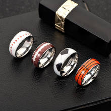 Football Basketball Baseball Rugby Titanium Steel Ring Men's Women's Sporting Goods Jewelry 2024 - buy cheap