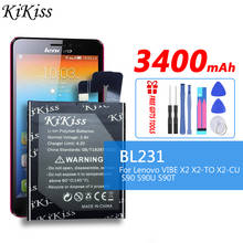 KiKiss 3400mAh BL231 Li-ion Rechargeable Battery For Lenovo VIBE X2 X2-TO X2-CU S90 S90U S90T Phone Replacement Batteries 2024 - buy cheap
