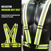 Reflective Straps Vest Polyester Traffic Night Work Lightweight Security Clothing Green for Night Running Cycing 2024 - buy cheap