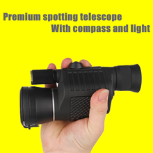 High-quality outdoor high-definition high-power portable telescope hot-selling 8X40 monocular lighting telescope with compass 2024 - buy cheap