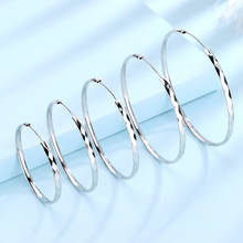 Простые гиперболические большие круглые серьги-кольца размером 35-70 мм, широкие Серьги серебряного цвета для женщин, большие круглые серьги-кольца, подарок на день рождения 2024 - купить недорого