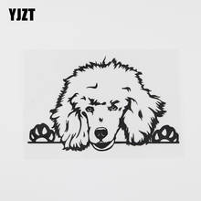 YJZT 14.1CMX8.9CM Cute Poodle Peeking Dog Decal Vinyl Car Sticker Black/Silver 8A-0563 2024 - buy cheap