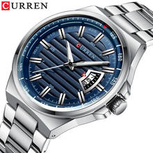 CURREN-reloj deportivo de lujo para hombre, cronógrafo de pulsera de cuarzo, de acero completo, resistente al agua, nuevo 2024 - compra barato