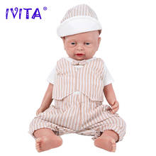 Ivita-boneca realista reborn wb1502 18 polegadas 3800g, corpo inteiro, silicone, brinquedos, bebê menino, olhos abertos, envio dos eua, china 2024 - compre barato