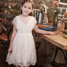 2021 Summer Clothes Kids Dresses for Girls Lace Flower Dress Baby Girl Party Wedding Dress Children Girl Princess Vestidos Q39 2024 - buy cheap