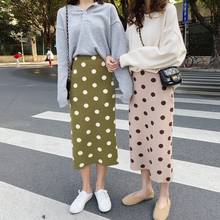 2019 Autumn Women Skirts High Waist Knitting Women Bodycon Long Skirt Faldas Jupe Femme Saia Dots Print Women Sexy Pencil Skirt 2024 - buy cheap