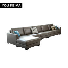 Sofá de couro moderno, sala de estar, couro sintético, minimalista, primeira camada, couro de vaca, sofá grande, apartamento 2024 - compre barato