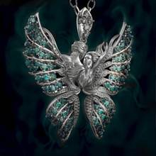Ожерелье с подвеской в виде ангела, крылья бабочки, Винтажные Украшения в религиозном стиле стразы, аксессуары для влюбленных на свитер, ожерелье 2024 - купить недорого