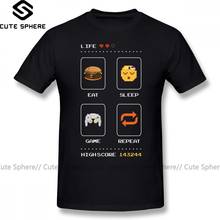 Camiseta de manga corta con estampado de "Eat Sleep Game", ropa informal de algodón, impresionante, 6xl, 100% 2024 - compra barato