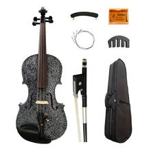 Professional Art Acoustic Violin 4/4 Lotus Painted Ebony Fittings Maple Black Violino Music Instruments  Case Bow Rosin Strings 2024 - buy cheap
