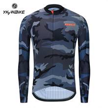 Ykywbike camisa de manga longa refletiva, camiseta masculina para ciclismo de montanha e estrada mtb maillot 2020 2024 - compre barato