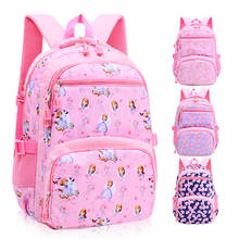 Детские школьные ранцы с мультяшным принтом принцессы, милый детский школьный рюкзак для девочек, легкие водонепроницаемые большие портфели для начальной школы 2024 - купить недорого