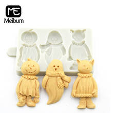 Meibum Halloween Silicone Fondant Cake Mold Skeleton Pumpkin Demon Clown Pattern Chocolate Candy Sugar Craft Decorating Mould 2024 - buy cheap