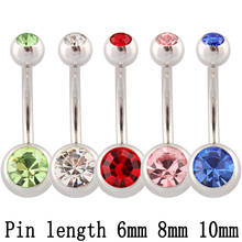 Belly button ring women navel basic style 14G surgical steel pin 6 8 10 mm body piercing stainless steel body jewelry ONE PIECE 2024 - buy cheap