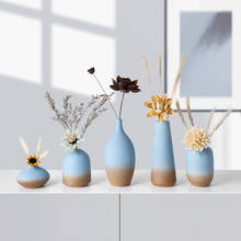 Jingdezhen-jarrón pequeño de cerámica para sala de estar, arreglo de flores secas, adornos de decoración nórdica para el hogar 2024 - compra barato