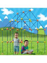 69pcs/set Construction Fort Assembling Building Blocks Indoor Outdoor Children DIY Tent Early Education Puzzle Toy 2024 - buy cheap
