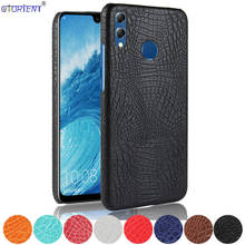 Capa de proteção para celular huawei, para modelos honor 9x lite 8x, rígida, com cobertura de pele de crocodilo, jsn l21 l22 2024 - compre barato