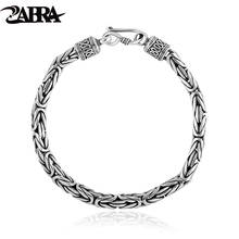 ZABRA Real 925 Sterling Silver Peace Lines Bracelet 2 Sizes for Lovers Corsair Jewelleries Vintage Punk Thai Silver Men Lady 2024 - buy cheap