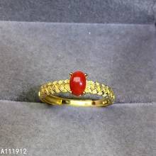 KJJEAXCMY-Anillo de Plata de Ley 925 con gemas, joyería fina, coral rojo natural, soporte noble 2024 - compra barato