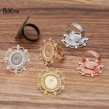 BoYuTe-Base de anillo de flor de latón metálico, con bandeja en blanco de 12MM, accesorios de joyería hechos a mano, lote de 200 unidades 2024 - compra barato