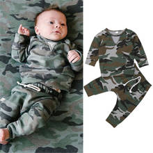 Casual Newborn Infant Baby Boy Girl Outfits Camouflage Print Long Sleeve T shirt Tops+Cotton Pants Clothes Set 2PCS 2024 - buy cheap