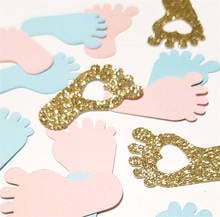 Chicinlife 1bag Happy Birthday Baby Feet Paper Confetti Gender Reveal Foot Baby Shower Decoration Supplies 2024 - buy cheap