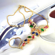 Sunspicems-pulsera de circón colorida para mujer, brazalete de Color dorado marroquí, joyería de boda india, regalo de cristal para fiesta, 2021 2024 - compra barato