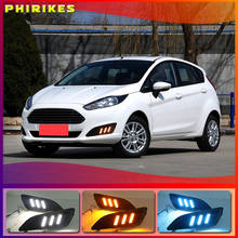 1 par DRL para Ford Fiesta 2013 2014 2015 2016 luces de encaje na cubierta de faro antiniebla, decoración de coche, luz diurna blanca 2024 - compra barato