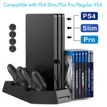 PS4/Slim/Pro Vertical Stand 2 Controller Charger Charging Dock Cooling Fan Game Holder for Sony Playstation 4 Play Station PS 4 2024 - buy cheap