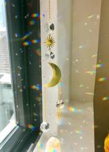 Moon Crystal Sun catcher for Window Aura Crystal Hanging Prism Celestial Rainbow maker Boho Witchy decoration Sun and Moon 2024 - buy cheap