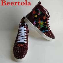 Zapatos informales de charol para hombre, zapatillas planas, color vino, estilo Hip Hop, gran oferta 2024 - compra barato