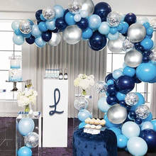 102Pcs Navy Blue Balloon Garland Arch Light Blue Silver Confetti Balloons for Baby Shower Birthday Party Event Celebration Decor 2024 - buy cheap