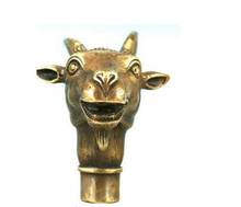 bronze  Copper Brass Grandpa Good Lucky Asian Chinese Old Bronze Hand Carved Collect Sheep Statue Walking Stick Head 2024 - buy cheap
