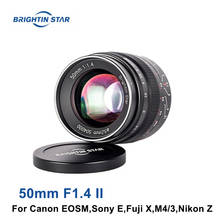 Brightin Star 50mm F1.4 II Camera Lens Fixed Manual Focus APS-C Lens For Canon EF-M Sony E Fuji X M4/3 Nikon Z Large Aperture 2024 - buy cheap