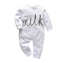 Infant Clothing Baby Boys Girls Rompers Cotton Long Sleeve Letter Milk Jumpsuit Autumn Newborn Baby Clothes Pajamas 2024 - buy cheap