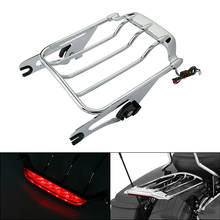 Motorcycle Detachable 2-Up Luggage Rack LED Light For Harley Air Wing Road King Street Glide Touring 2009-2013 2024 - buy cheap