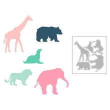 Molde de metal para corte diiy, forma de elefante, girafa, urso e leão, para scrapbooking, cartão de visita, sem estampa, 2020 2024 - compre barato