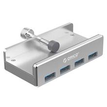 ORICO MH4PU Aluminum 4 Ports USB 3.0 Clip-type HUB For Desktop Laptop Clip Range 10-32mm With 100cm Date Cable - Silver 2024 - buy cheap