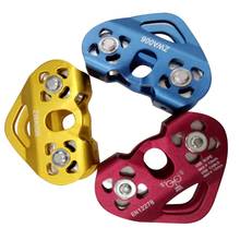 2021 Top 30KN Double Trolley Pulley Aluminum Zip Line Rock Climbing Mountaineering Rescue 2024 - buy cheap