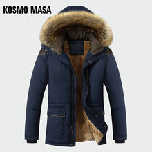 KOSMO masmo-Chaqueta larga con capucha para hombre, abrigo militar resistente al agua, de talla grande, Parka de piel, abrigo grueso para invierno, MP036 2024 - compra barato