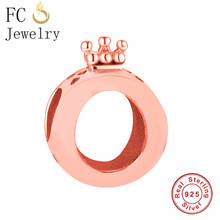 Fc jóias caber pandora encantos pulseira 925 prata rosa ouro anel forma coroa grânulos para fazer feminino berloque 2020 2024 - compre barato