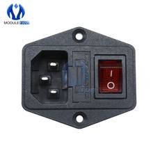 New AC 250V 10A Black Red 3 Terminal Power Socket with Fuse Holder 2024 - buy cheap